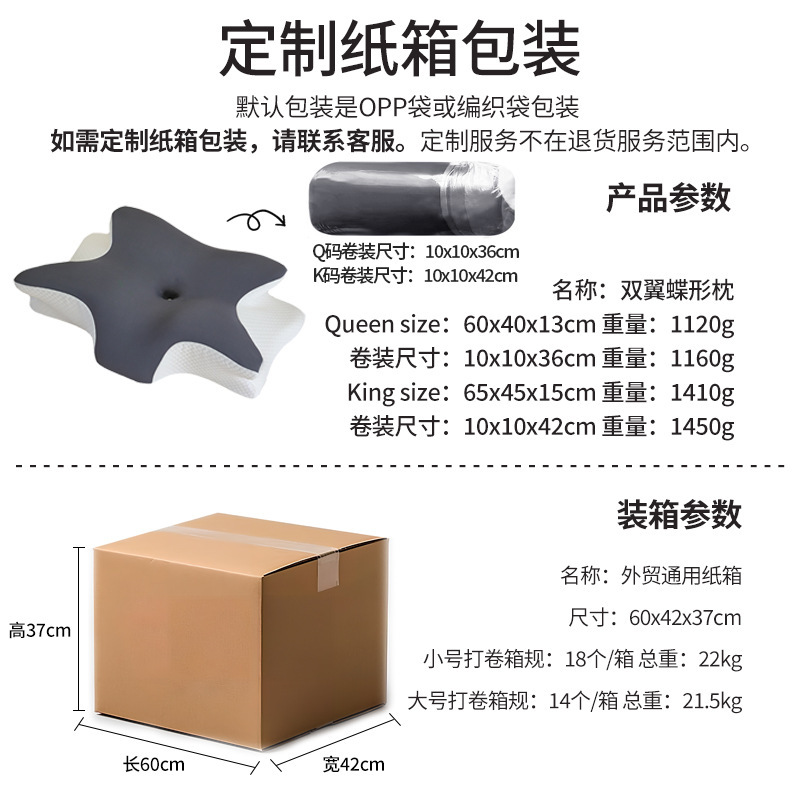 クロスボーダー Amazon スローリバウンドメモリーピローバタフライピロー頚椎保護深い睡眠サポート睡眠崩壊メモリーフォーム枕|undefined