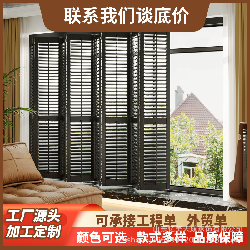 Solid Wood Breathable Blinds Shutters Sliding Door Foldableing Door Foldableing Window Partition Closet Door Office Doors and Windows