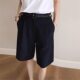 Hong Kong style western style slimming cropped straight pants for women 2024 spring and summer New loose wide leg shorts chic casual pants
