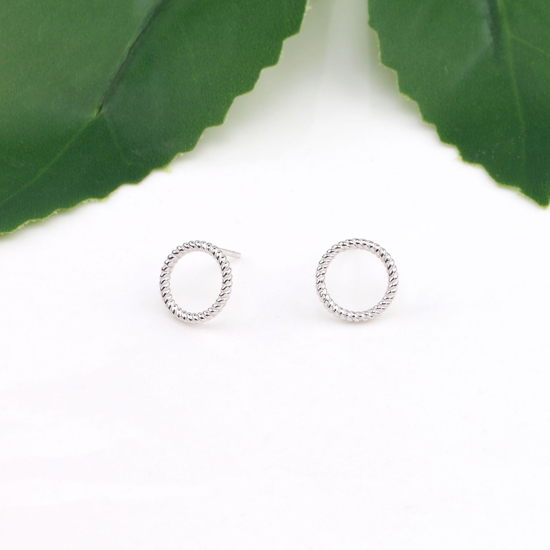 1 Pair Ins Style Circle Sterling Silver Plating White Gold Plated Gold Plated Ear Studs display picture 8