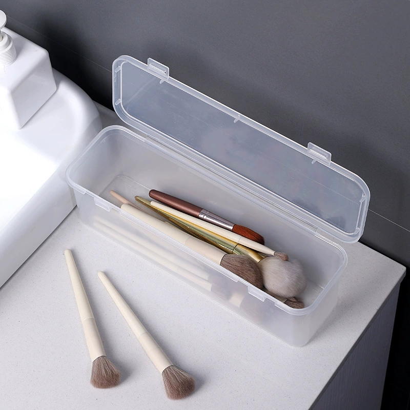 Многофункциональный прозрачный длинный ящик для хранения Косметический ящик для хранения Ящик для хранения палочек для лапши Высокое значение цвета Настольная отделка