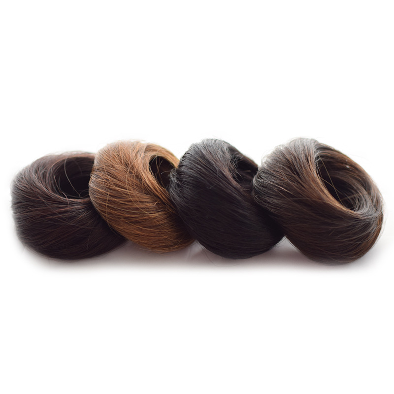 Pelota cabeza peluca pelo real peluca femenina anillo esponjoso flor natural corsé pelo perezoso updo artefacto bola clip de pelo anillo de pelo