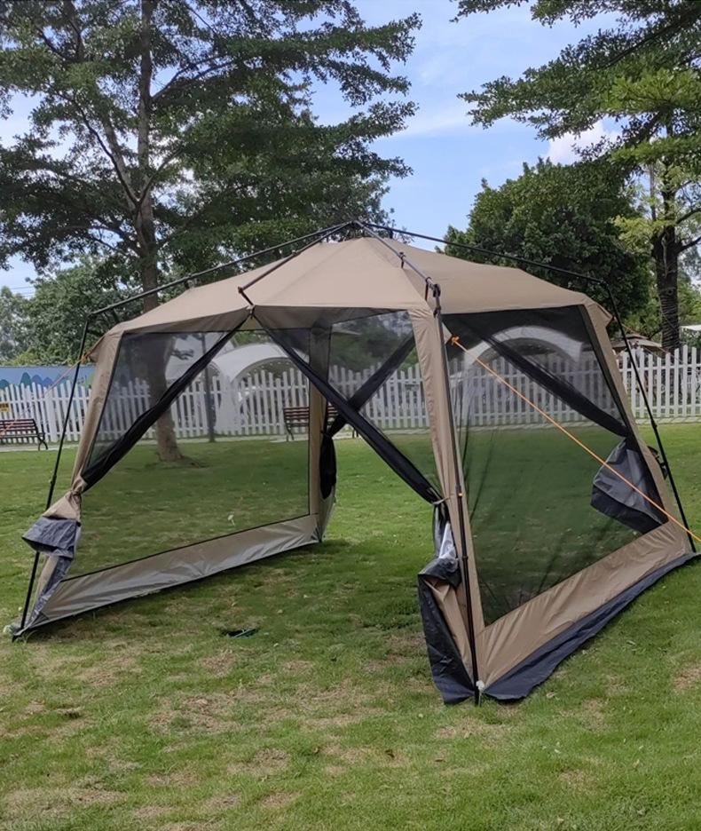 Automatic Tent Outdoor Aluminum Alloy Folding Portable Camping Black Glue Mosquito Net Mosquito-Proof Camping Canopy
