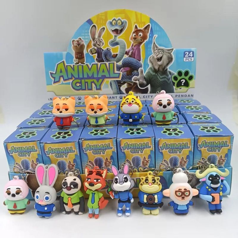 Popular 24 Boxes of Soft Glue Zootopia Cave Blind Box Children's Educational Doll Ornaments Student Reward Gifts