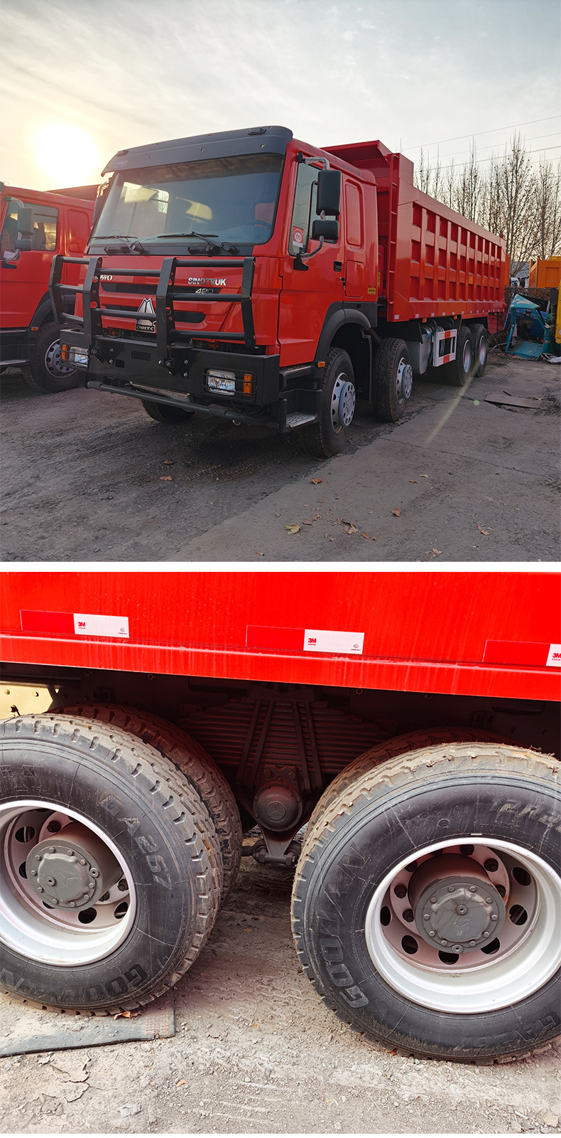 Export of Used Sinotruk Howo Front-Four-Wheel-Drive Rear-Eight-Wheel-Drive Dump Truck, 420 Horsepower Howo Self-Unloading Truck for Mining Use