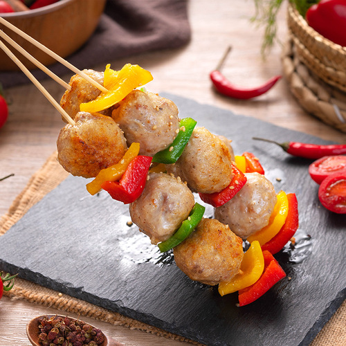 Chaoshan Pepper Pork Belly Balls Hot Pot Ball Ingredients BBQ Catering Hotel Oden Ingredients Commercial Quick Frozen Wholesale