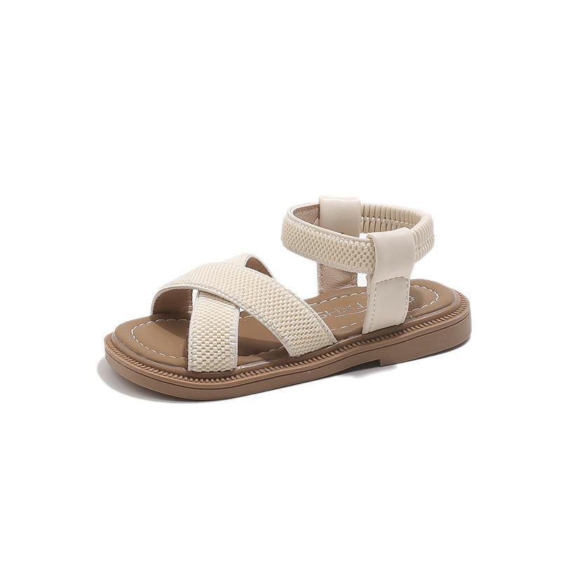 Girls' Stretchy Band Soft Sole Sandals Fashion Casual Beach Shoes Princess Style For Toddler & Little Kids_voghion.com