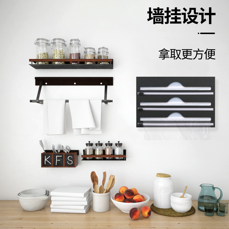 Caja de almacenamiento de envoltura de plástico acrílico cocina montada en la pared bolsa ziplock bolsa de alimentos transparente clasificación caja de almacenamiento personalización