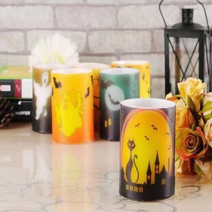 Halloween theme candle water sticker, the theme atmosphere is obvious, the printing is exquisite, the color is full!