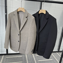 超厚51%绵羊毛男双面呢大衣西装西服外套商务绅士风型男西装外套