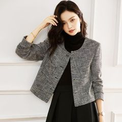 小香风新款外套女2025气质简约秋季高级粗花呢爆款短外套复古上衣