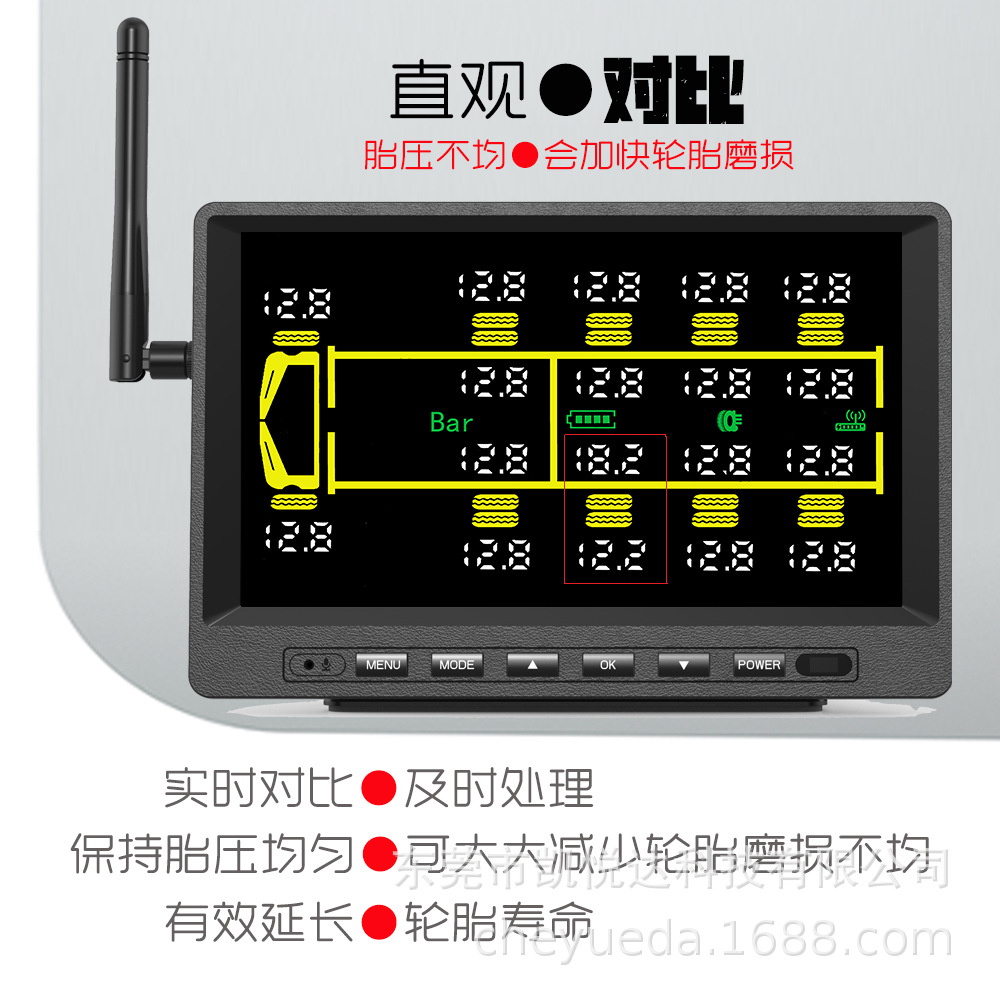 18-Wheeler Truck External Tire Pressure Monitoring System TPMS