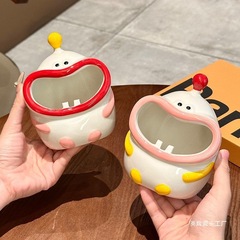 ❈ セラミッククリエイティブ灰皿、防煙灰皿、家庭用リビングルームコーヒーテーブル、面白い装飾品、かわいい灰皿、商業用タバコカップ