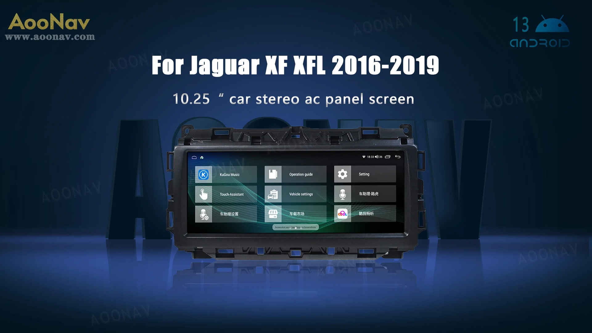 10.25 Car Radio Suitable for Jaguar Xf Xfl 2016-2019 Modified Large-Screen Carplay Navigation System