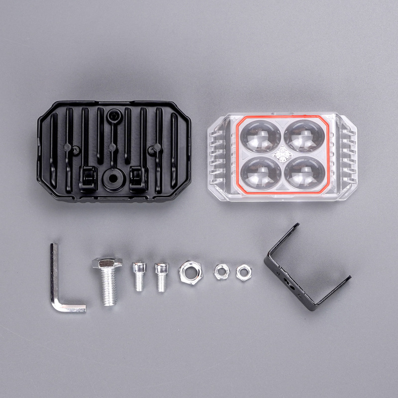 四叶草led灯铝壳套件 四珠三面四叶草射灯外壳 加装灯铝件套件