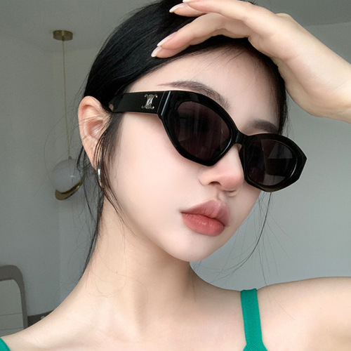 Sunglasses polygonal retro sunglasses for women  new style sunglasses trendy anti-UV high-end sunglasses