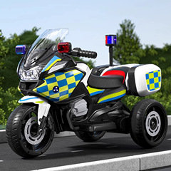 Children's Electric Trike Motorcycle for Boys and Girls, Charging Remote Control Baby Kids Car, Seating Electric Police Car