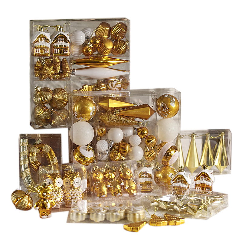 Bola de Navidad dorada Bola de forma especial Adornos navideños Colgante Decoración de árboles de Navidad Disposición Bola colgante Bola de colores