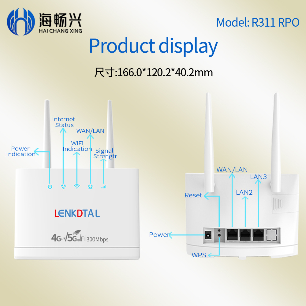 LENKDTAL品牌R311Pro 4G/5Gwifi 300Mbps 无线路由器 插卡 router