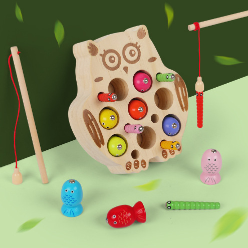 Weiwei Tiger Wood juega juego de pesca magnética Amazon venta caliente bebé mano-ojo coordinación juguetes educativos de educación temprana Montessori