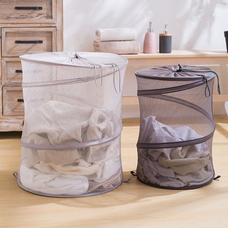 Large Drawstring Foldable Cylindrical Dirty Clothes Basket Household Dirty Clothes Basket Dirty Clothes Storage Basket