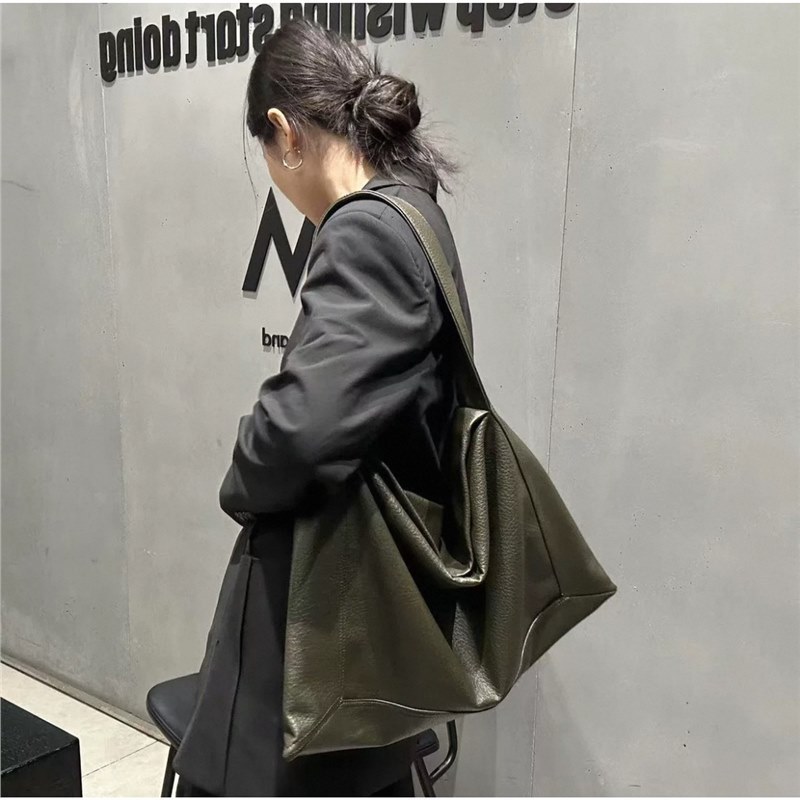 慵懒松弛感单肩包腋下hobo包包女百搭休闲通勤包软皮大容量托特包|undefined