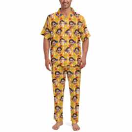 ETSY男士家居服套装独立站热销DIY照片印花短袖长裤睡衣热升华厂