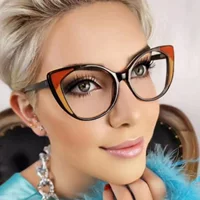 Новые Модные анти-синие очки TR90 женские цветные очки в оправе с бабочкой, плоские очки, очки в большой оправе