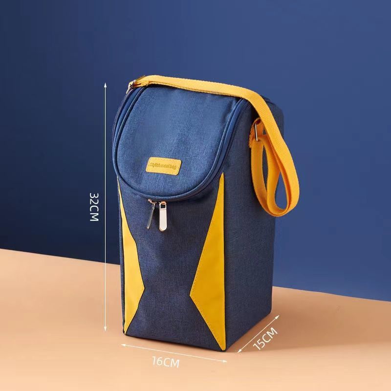 斜め背保温バッグ青色のサイズ