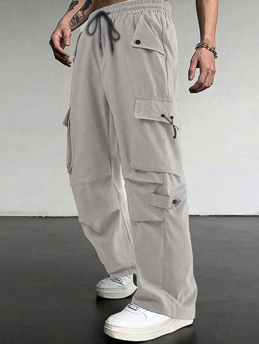 Función transfronteriza paracaídas americano pantalones de caída para hombres caño amplio piernas rectas secado rápido pantalones casuales para hombres