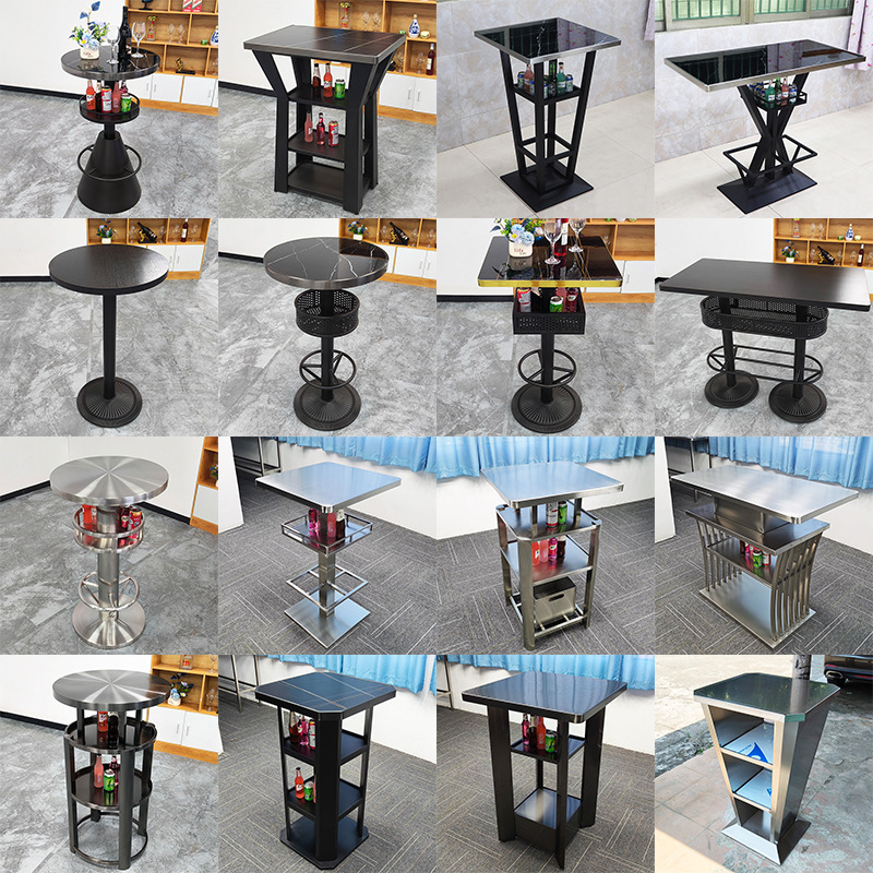 Bar Scattered Table Bar Table and Chair Combination Retro Simple High-foot Table Quiet Bar Clear Bar KTV Wall Bar Counter