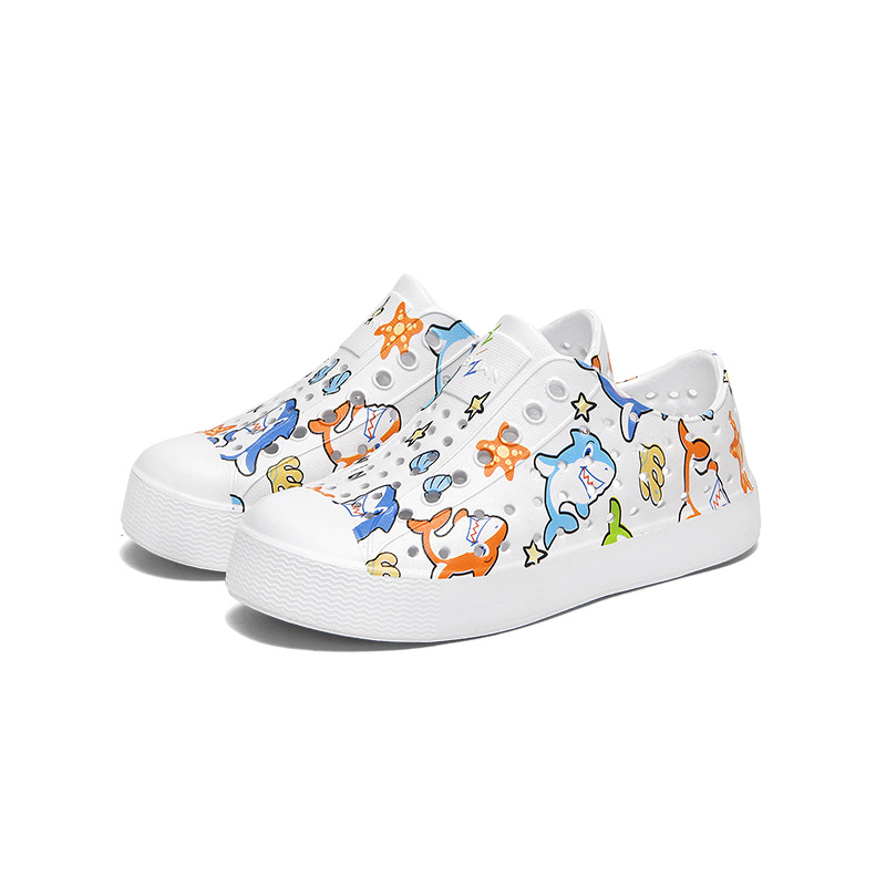 Agujero zapatos de verano niños niñas zapatos de playa lindo de dibujos animados Botas de lluvia padre-hijo antideslizante sandalias impermeables