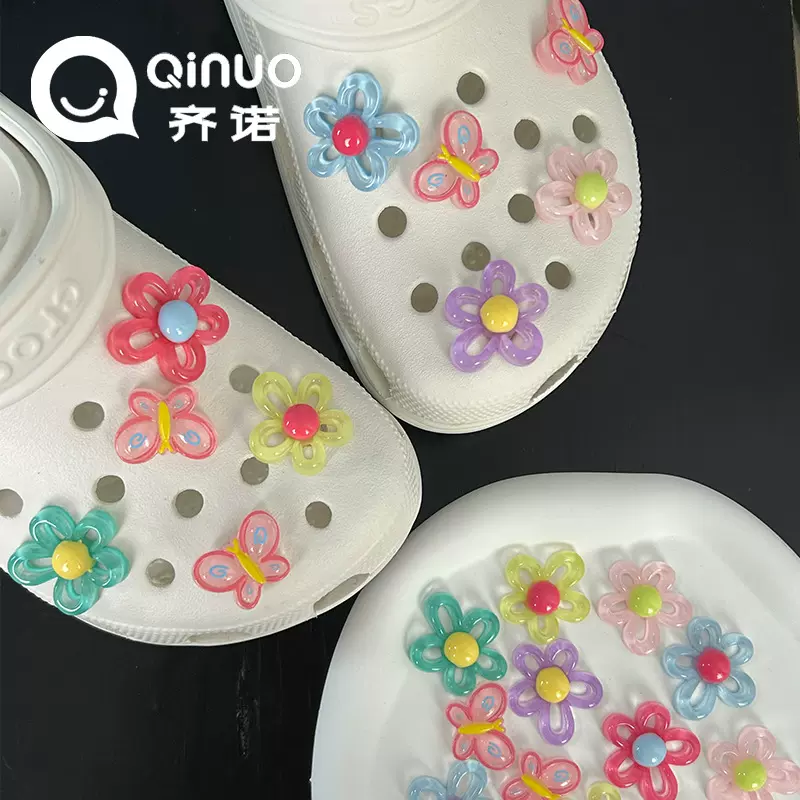 洞洞鞋diy配饰小红书爆款花朵扣鞋饰女洞洞鞋配件可拆卸鞋花 批发