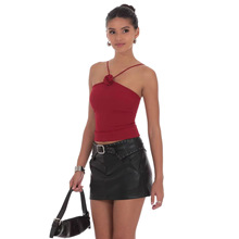 2025跨境欧美时尚舒适性感新款挂脖背心花朵吊带衫显瘦潮