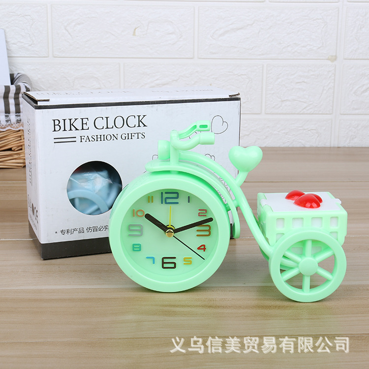 new pattern pinkycolor Tricycle alarm clock trunk candy originality student dorm desktop Bedside alarm clock