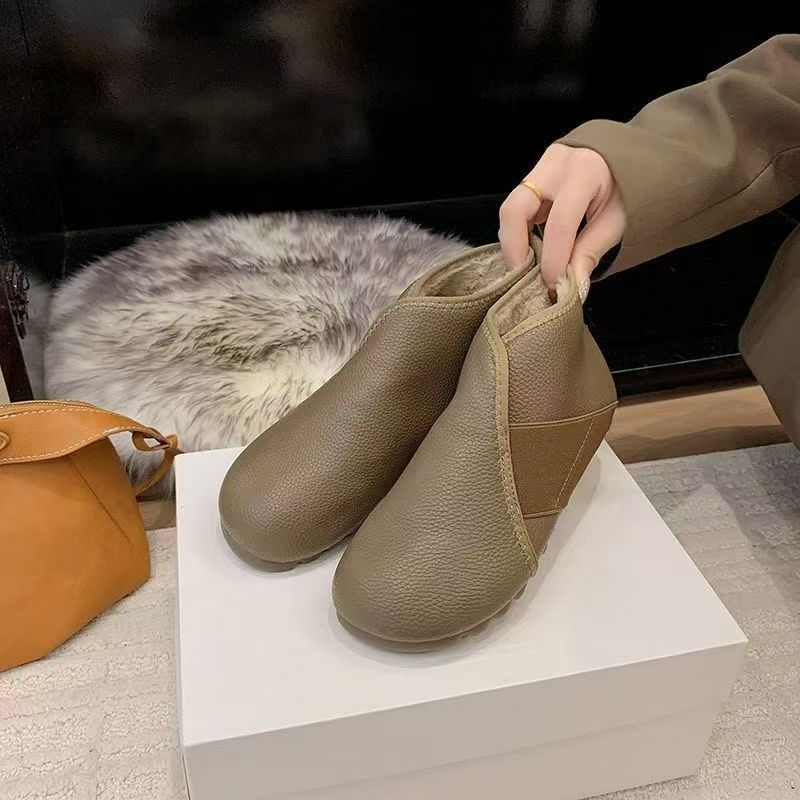 Zapatos de algodón para mujeres en invierno de 2025, zapatos de alta altura para mujeres, zapatos de madres mayores, zapatos cálidos para madres mayores