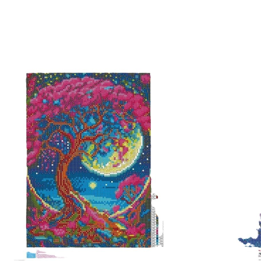 Venta caliente 5d diamante pintura diamante completo DIY diamante redondo vida árbol diamante bordado colgante pintura diamante pegatinas sala de estar pintura decorativa