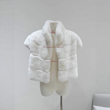 法式名媛风獭兔外套女秋冬加厚气质中长款兔毛毛绒茸茸皮大衣