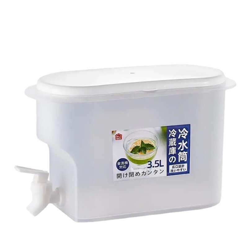 家用冰箱凉水壶塑料塑封冷水壶简约冷水桶北欧风带龙头加厚代发|undefined