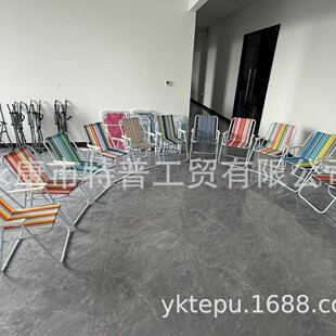 Factory Direct Sales Special Price Outdoor Spring Chair Folding Leisure Camping Chair Oxford Cloth Color Stripes