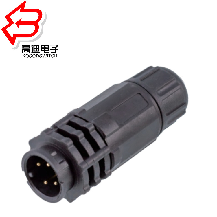 E10系列推拉连接器 卡扣成型式组装式插头直弯式 防水连接器IP67