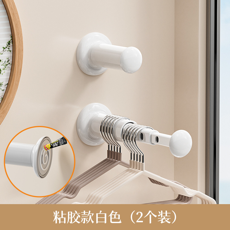 Dispositivo de almacenamiento de perchas de ventosa, perchas de pared de balcón sin perforaciones para el hogar, estante de almacenamiento telescópico montado en la pared