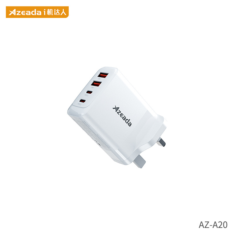 Azeada 65w cargador de nitruro de galio multi-puerto de carga rápida cargador de teléfono móvil portátil PD cargador de viaje cabeza de carga
