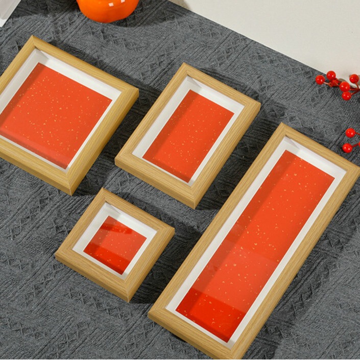 New Chinese Style Strip Mounted Characters Chinese Painting Calligraphy Characters Mounted Picture Frame Empty Frame Wholesale Frame Puzzle Wall Hanging Picture Frame Wholesale