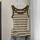 Black and White Striped Camisole Women's Inner Suit New 2025 Spring and Summer Model Cotton Base Sleeveless Top