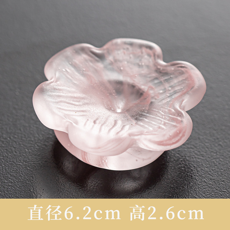 琉璃花瓣香插线香香托盘檀香熏香玻璃盘香禅意摆件高级感水晶香座|undefined