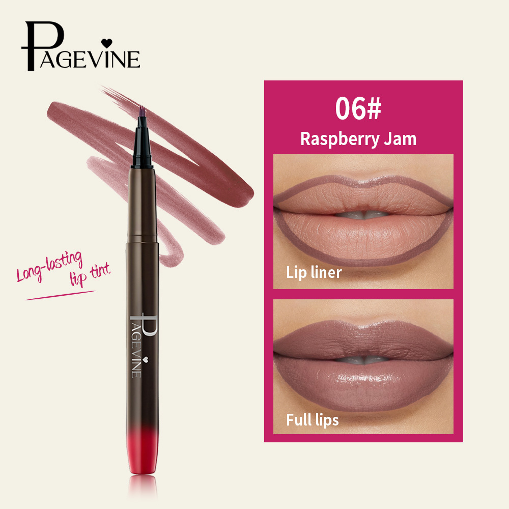 PAGE VINE Brush Lip Liner TK lápiz labial impermeable, anti-contracción, comercio exterior, no decoloración, humectante, suave niebla lápiz labial