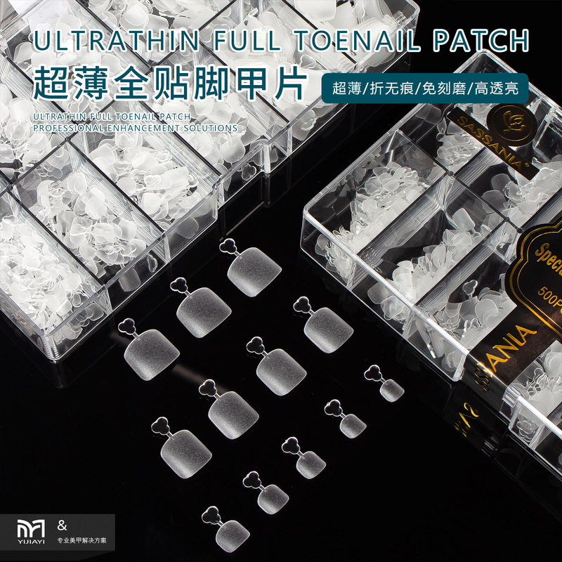 Ultra-thin wear nail nail piece seamless high transparent full patch toe fake nail patch for nail salon Ultra-thin wear nail nail piece seamless high transparent full patch toe fake nail patch for nail salon