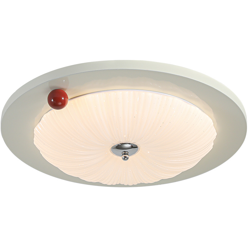Francés crema de viento pequeño leche Bean dormitorio luz de techo de espectro completo protector de ojos creativo simple galleta luz de la habitación de niños L335