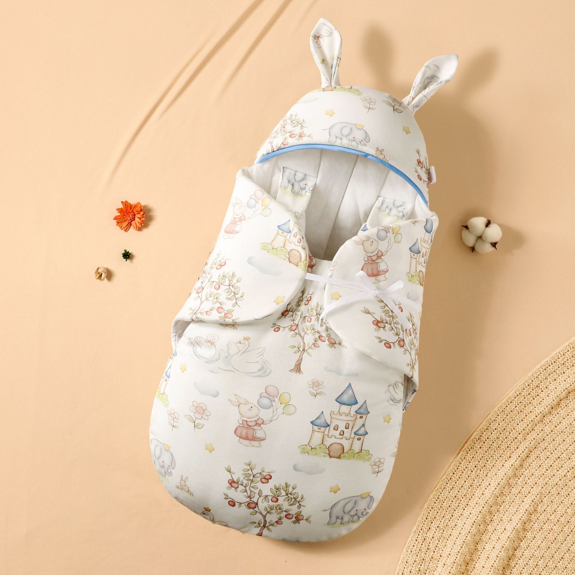 Baby Blanket Pure Cotton Newborn Blanket Spring Autumn Winter Thickeneded Baby Delivery Room Bag Single Newborn Swaddle Anti-Kick Sleeping Bag